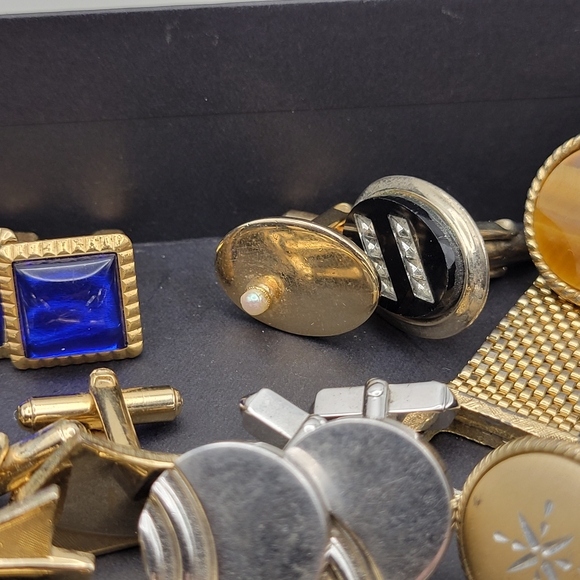 Gold Silver Tone Vintage Cufflinks Lot - Picture 7 of 16
